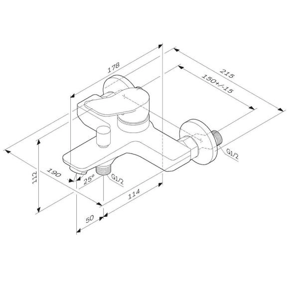 Смеситель для ванны AM.PM X-Joy F85A10022 черный