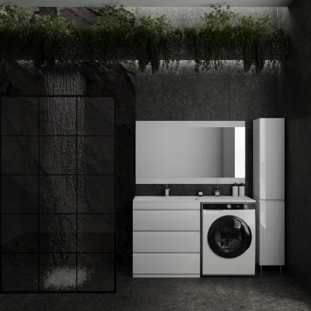 Тумба напольная Style Line Даллас 140, 3 ящика, Люкс белая