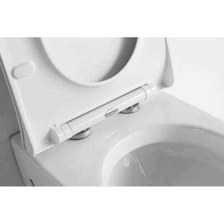 Унитаз CeramaLux NS-3176 56 см приставной безободковый микролифт