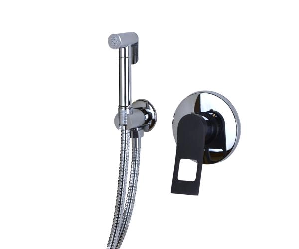 Гигиенический душ встраиваемый со смесителем ЭЛЕМЕНТ EL28CB хром черный