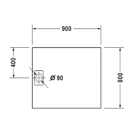 Duravit Stonetto Поддон композитный прямоугольный 90x80х5см, d9см, цвет: белый