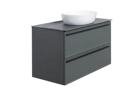 Тумба под раковину LA FENICE Elba Grigio TWIN серый 100 FNC-01-ELB-G-100-2 серый матовый зелёный матовый