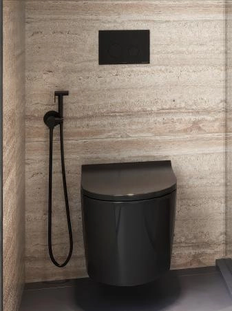 Гигиенический душ встраиваемый со смесителем СКАНДИ 701B черный