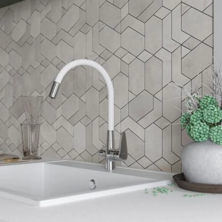 Смеситель для кухонной мойки ESKO Coral CL 03 W хром белый