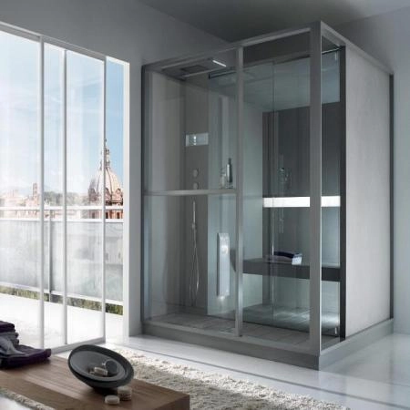 Effegibi Logica H Хаммам с душевой зоной 214x250x226 см, угловая DX, цвет: Soft Sand