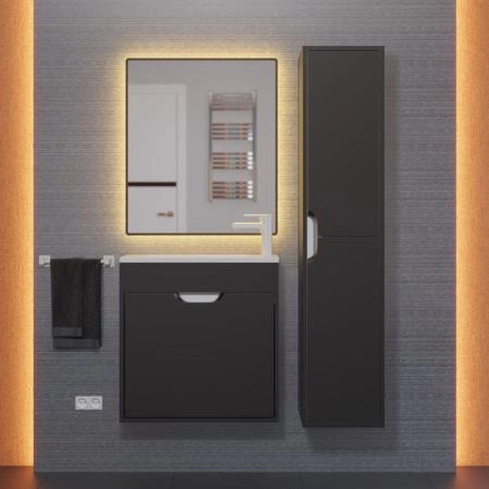 Тумба под раковину для ванной Uperwood Modul 60 см, подвесная, матовая, черная