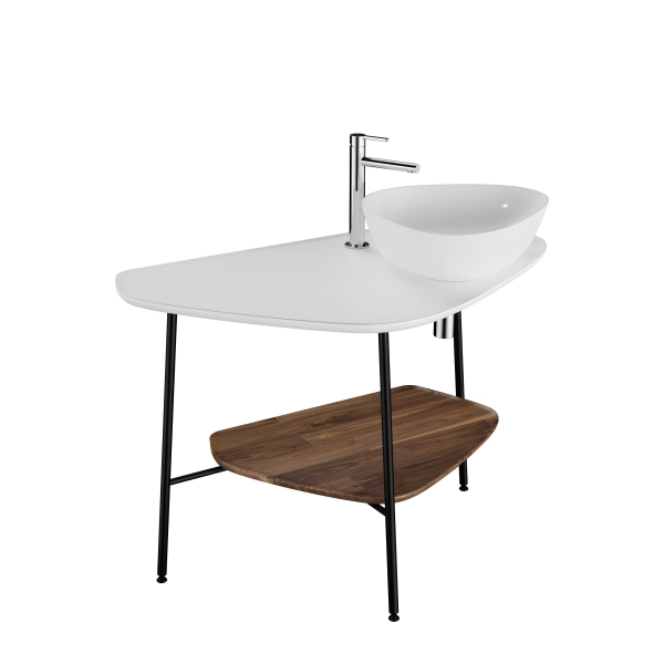 Столешница с раковиной VitrA Plural  62581 100 см отдельностоящая матовая белая керамика
