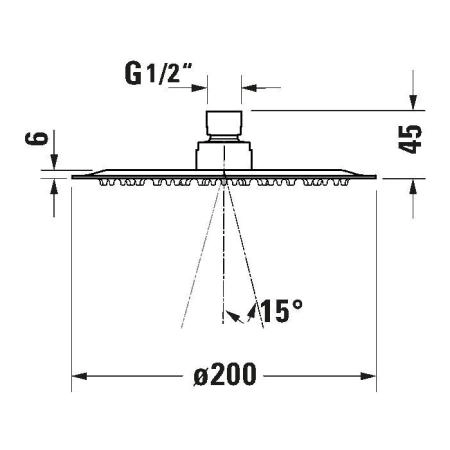Duravit Shower Верхний душ 24x24см., 1 режим, настенный/потолочный, цвет: хром