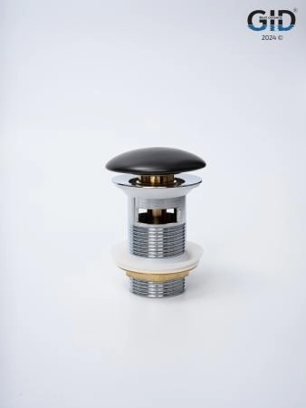 Донный клапан Gid  с переливом Blm100-1 74407K черный матовый 7x7x10