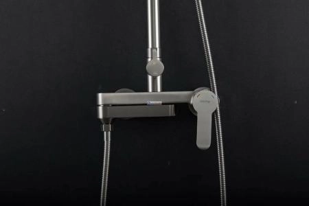 Душевая система Gappo G2499-39 с термостатом Оружейная сталь с изливом