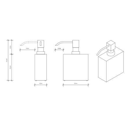 Decor Walther Cube DW 470 Дозатор для мыла, настольный, цвет: золото