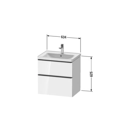 Duravit D-Neo Тумбочка подвесная 63.4x45.2х62.5см., раковина, 1 ящик, цвет: Black Oak