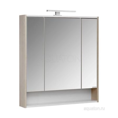 Зеркальный шкаф Aquaton Рико 80 белый, ясень фабрик 1A215302RIB90