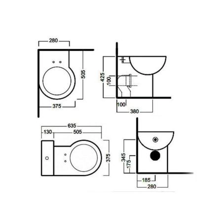 Унитаз Hatria You&Me YXZ6 угловой напольный