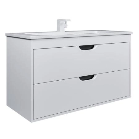 Тумба под раковину для ванной Uperwood Modul 100 см, подвесная, матовая, белая/графит
