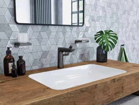 Hansgrohe 71754670 Talis E Смеситель для раковины 133 мм, со сливным гарнитуром, матовый черный