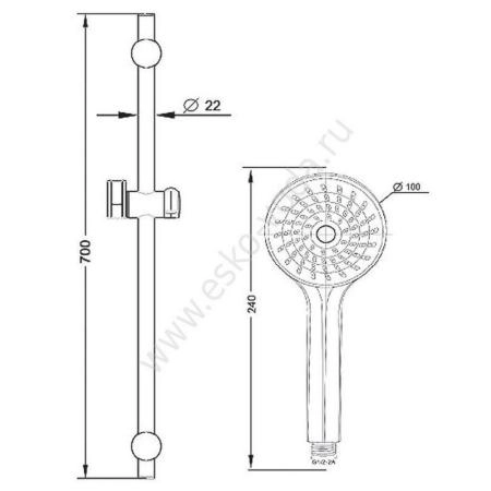 Душевой гарнитур ESKO SSS751, хром