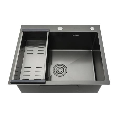 Кухонная мойка GAPPO GS6050-6 с коландером, оружейная сталь