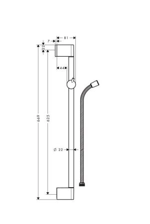 Hansgrohe Unica Crometta 27615000 Штанга для душа 65 см