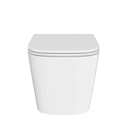 Унитаз Kerama Marazzi CUBO КУБО CU.wc.02 подвесной безободковый с крепежом и сиденьем, белый глянцевый