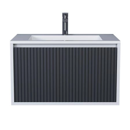 Тумба под раковину Uperwood Next Premium подвесная, 70 см, белая/графит, 1 ящик