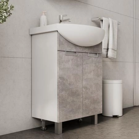 Тумба для ванной Volna Vario Z.50.2D Цемент напольная (Рива) раковина отдельно