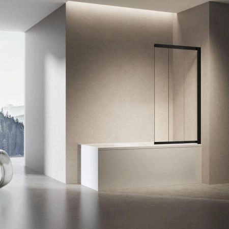 Душевая шторка Vincea VSB-6E900CLB-R, 900*1400, черный, стекло прозрачное, правая