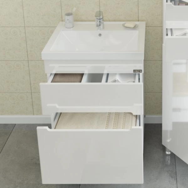 Тумба под раковину СаНта Лондон 60 224005л, напольная (2 ящ.)
