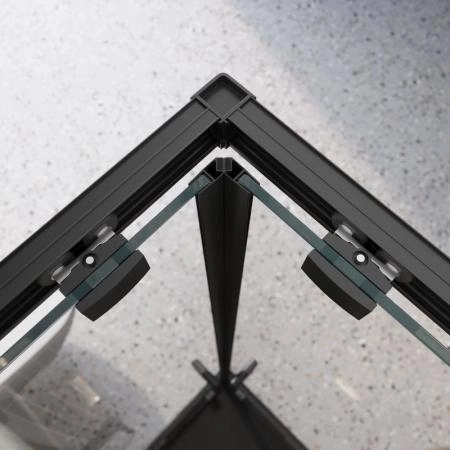 Душевой уголок BelBagno LUCE 90x90 прозрачное стекло 6 мм профиль черный матовый LUCE-A-2-90-C-NERO