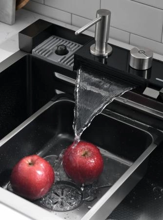 Мойка кухонная Esbano CASCADE-5 750х450х220 оружейная сталь PVD покрытие