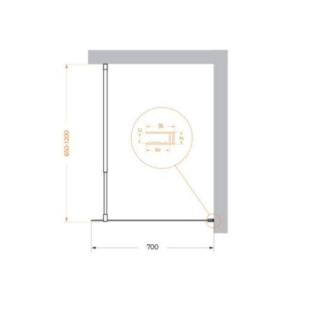 Душевая перегородка BelBagno KRAFT 100 прозрачное стекло 6 мм профиль черный матовый KRAFT-L-1-100-C-NERO