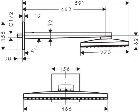 Верхний душ Hansgrohe Rainmaker Select 460 24003400 хром-белый