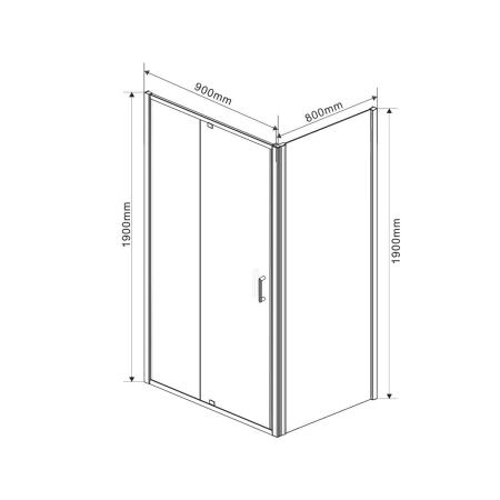 Душевой уголок Vincea Intra VSR-1I809080CH, 800/900*800, хром, стекло шиншилла