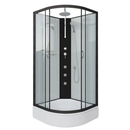 Душевая кабина Niagara NG-6701-14BKTG 900х900х2100-2400 средний поддон 26см стекло прозрачное черные профиля
