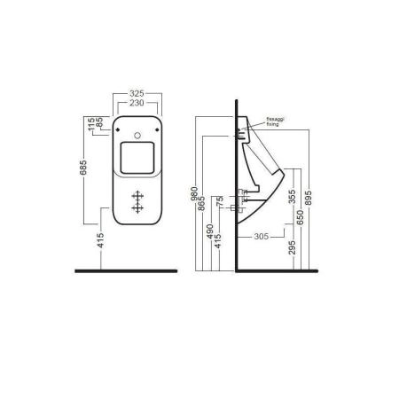 Писсуар Hatria FusionQ YXE1 без крышки