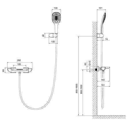 Смеситель для ванны с душем Timo Helmi 4024/00-16Y хром-белый
