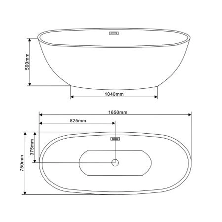 Ванна Vincea VBT-509 165х75х59 акриловая белый