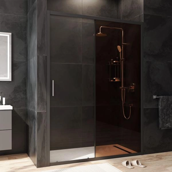 Дверь душевая в нишу AM.PM Gem W90G-140-1-195BBr прозрачное, бронзовое; профиль черный