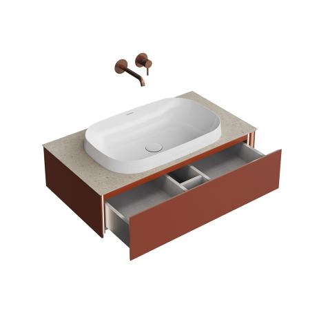 Тумба Kerama Marazzi MAGICA МАДЖИКА MA.90.1\VR.M подвесная 90, 1 ящик, венецианский красный матовый