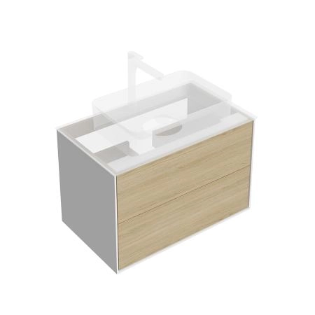 Тумба Kerama Marazzi PLAZA MODERN ПЛАЗА МОДЕРН KMPMCb80MVc2 подвесная 80, нажимное открывание, 2 ящика, дуб виченца