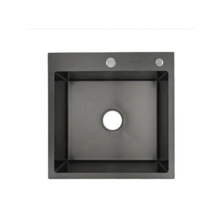 Кухонная мойка Gappo GS5050-6 500x500x215mm 0.8мм с коландером Черный