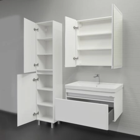 Шкаф-колонна Comforty Валдай-40Н 00-00020473 напольная белая матовая