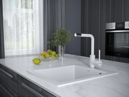 Смеситель для кухни Paulmark HONNER Ho212018-431TW Белый матовый ,под фильтр