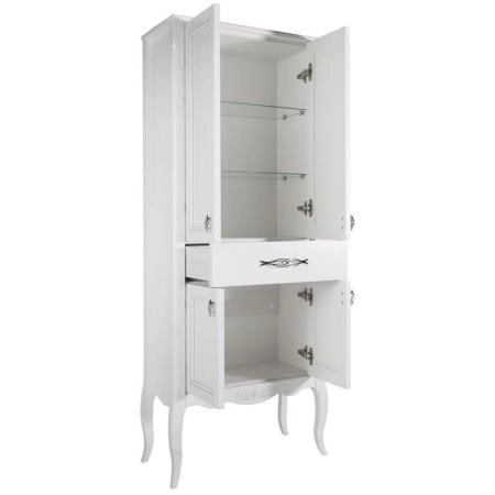 Пенал Asb Woodline Модерн 60 Белый (патина серебро)