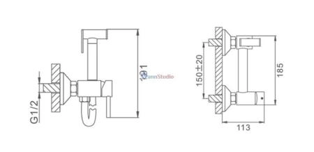 Гигиенический душ Frap F7503-5 сатин