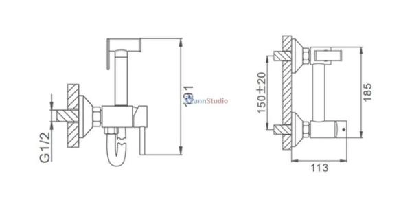 Гигиенический душ Frap F7503-5 сатин