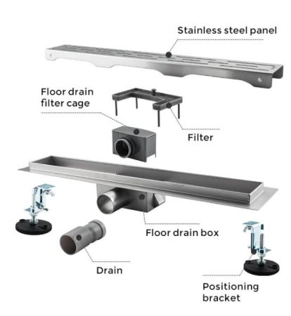 Душевой трап Gappo G85007-1 из нержавеющей стали 50 см