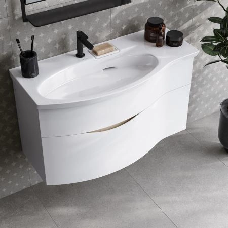 Тумба Kerama Marazzi RIVA РИВА RV.100Lh\WHT.M 100 см левая, белая матовая