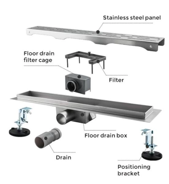 Душевой трап Gappo G85007-1 из нержавеющей стали 50 см