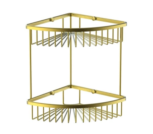 Полка для ванной 2-х ярусная WONZON & WOGHAND, Брашированное золото (WW-4128-BG)
